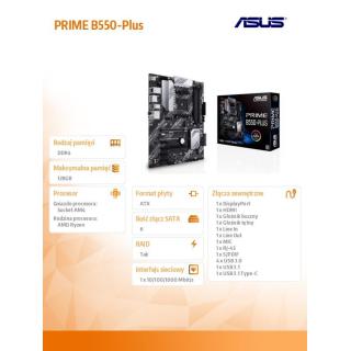 Płyta główna PRIME B550-PLUS AM4 4DD R4 HDMI/DP M.2 ATX