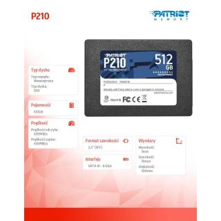 Dysk SSD 512GB P210 520/430 MB/s SATA III 2.5