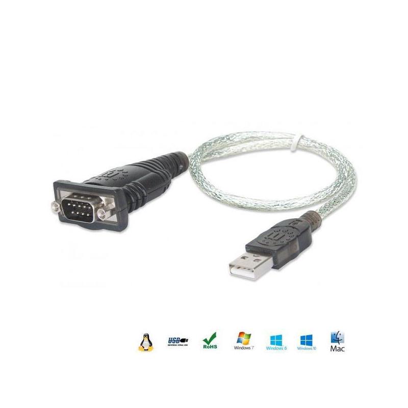 Kabel adapter Manhattan USB/COM RS232 0,45m