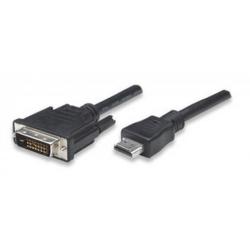 Kabel adapter Manhattan HDMI męski na DVI-D 24+1 męski,...