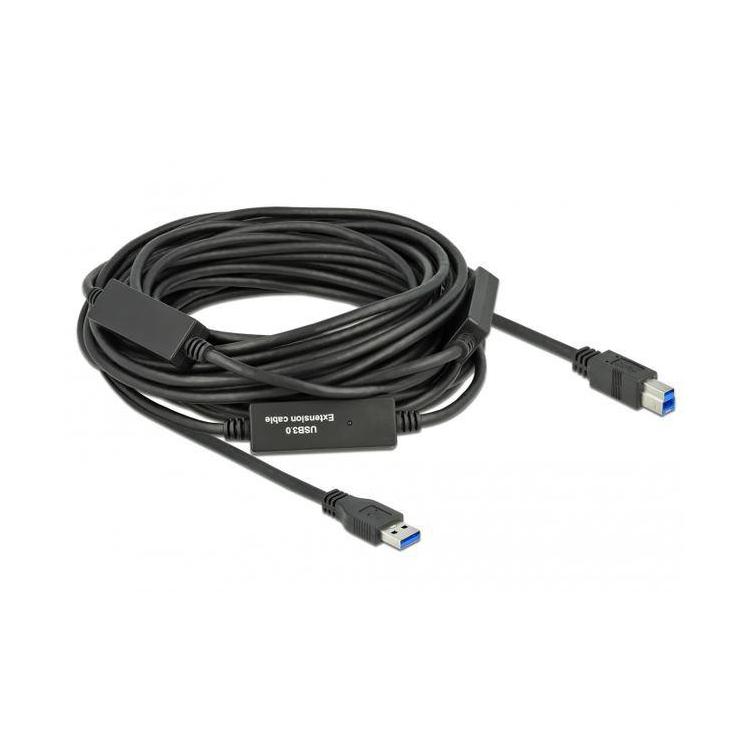 Kabel USB-A(M)- USB-B(M) 3.1 GEN 1 20M czarny aktywny