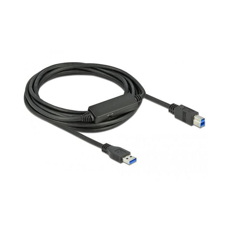 Kabel USB-A(M)- USB-B(M) 3.1 GEN 1 5M czarny aktywny