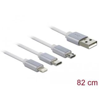 Kabel 3IN1 USB-A(M)- LIGHTNING(M)+MICRO-B(M)+USB-C(M) 2.0