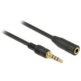 Przedłużacz AUDIO MINIJACK 3.5MM M/F 4 PIN 2M czarny dla...