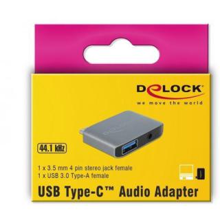 Adapter USB-C(M)- MINIJACK 3.5mm(F)+USB-A(F)