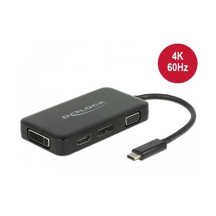 Adapter USB-C - VGA/HDMI/DVI/DISPLAYPORT czarny