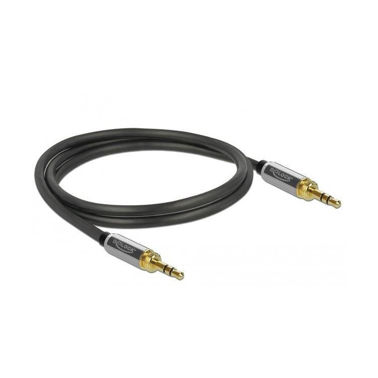 Kabel audio minijack 3.5mm M/M 3 PIN + 2x przejściówka nakręcana jack 6.35mm 1m czarny