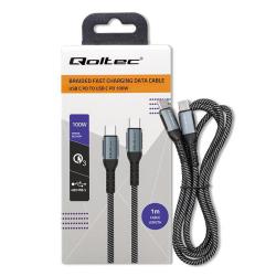 Kabel USB Qoltec 2.0 typ C | USB 2.0 typ C 100W| QC 3.0 |...