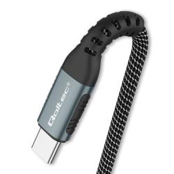 Kabel USB Qoltec 2.0 typ C | USB 2.0 typ C 100W| QC 3.0 | PD | 1m | Czarny