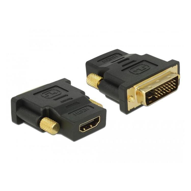 Adapter DVI-D(M)(2 4+1)-HDMI(F) czarny