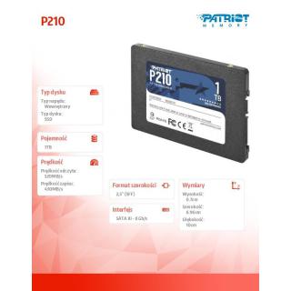 Dysk SSD 1TB P210 520/430 MB /s SATA III 2.5