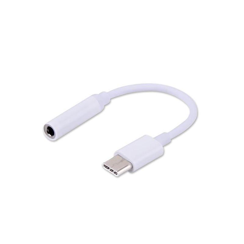 Kabel adapter Savio AK-35 USB Typ C - mini Jack 3,5 mm, biały