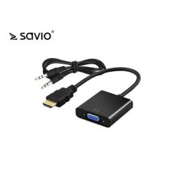 Kabel adapter Savio CL-23/B HDMI - VGA