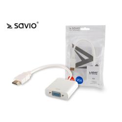 Kabel adapter Savio CL-27/B HDMI - VGA biały