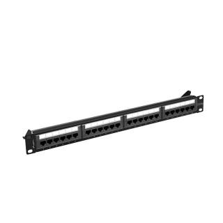 Patchpanel 24 port 1U KAT6A PPUA-1024-B Czarny