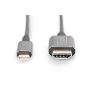 Kabel adapter HDMI 4K 30Hz na USB Typ C 3.1 metalowa obudowa HQ czarny 1.8m