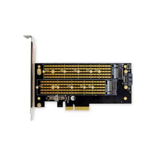 Karta rozszerzeń (Kontroler) M.2 NGFF/NVMe SSD PCIe 3.0 x4 SATA 110, 80, 60, 42, 30mm