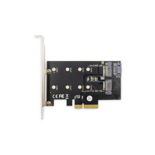 Karta rozszerzeń (Kontroler) M.2 NGFF/NVMe SSD PCIe 3.0 x4 SATA 80, 60, 42, 30 mm