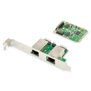 Karta sieciowa przewodowa mini PCI Express 2x RJ45...