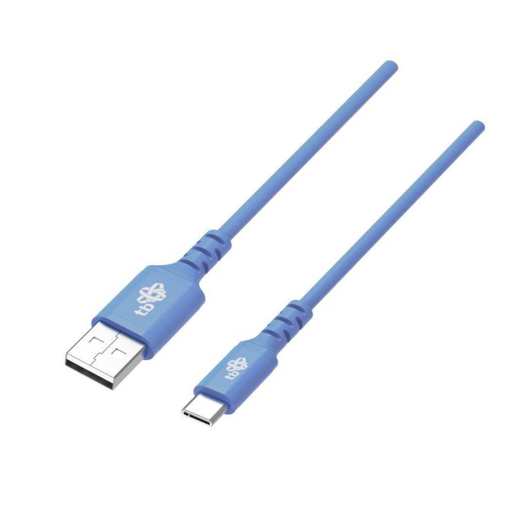 Kabel USB-USB C 1m silikonowy niebieski Quick Charge