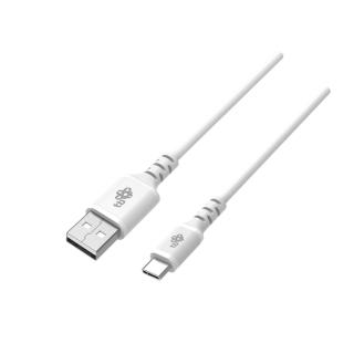 Kabel USB-USB C 1m silikonowy biały Quick Charge