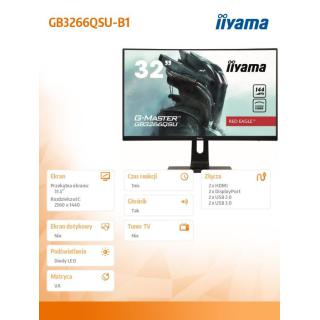 Monitor 31.5 cale GB3266QSU-B1 VA,QHD,144HZ,1MS,1500R,DPx,HDMIx2,USBx4