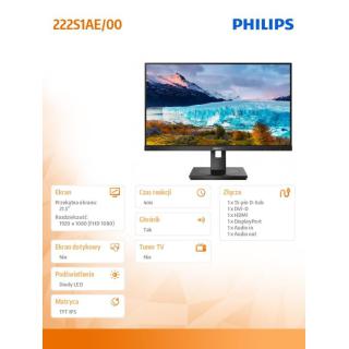 Monitor 222S1AE 21.5 cala IPS DVI HDMI DP Pivot