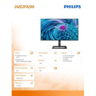 Monitor 242E2FA 23.8 cala IPS HDMI DP Głośniki