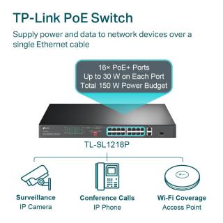 SL1218P switch 16xFE PoE+ 2xGb 1xSFP