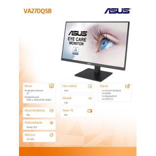 Monitor 27 cali VA27DQSB IPS DP HDMI VGA USBx2 PIVOT Głośnik