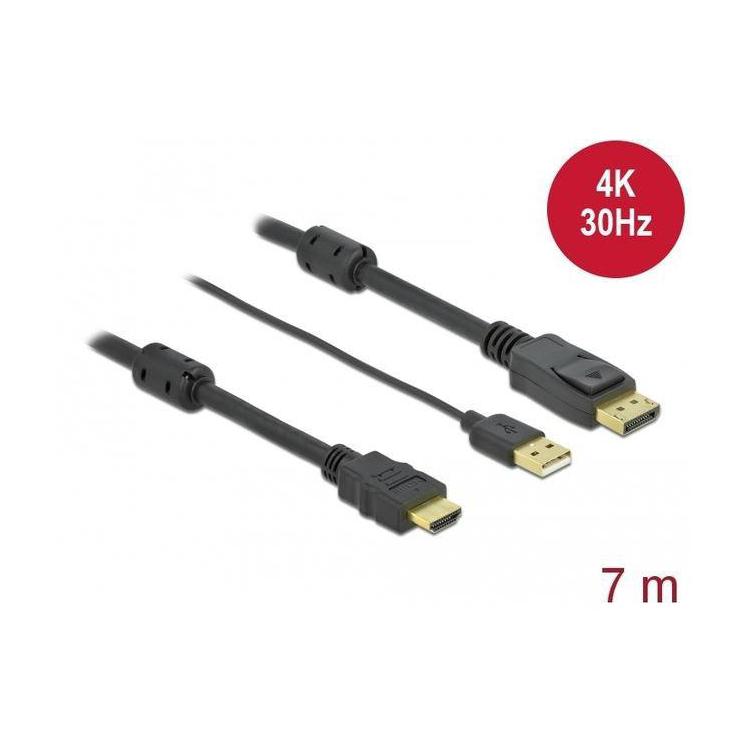 Kabel HDMI(M)-Displayport (M)4K 7M USB A(M) 85967