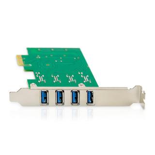 Karta rozszerzeń (Kontroler) USB 3.0 PCI Express 4xUSB 3.0 Low Profile Chipset: VL805