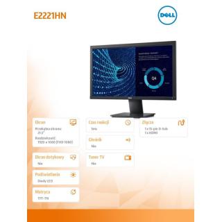 Monitor E2221HN 21.5 cali LED 1920x1080/VGA/HDMI/3Y