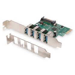 Kontroler USB 3.0 DIGITUS PCIe, 4x USB 3.0, Chipset VL805