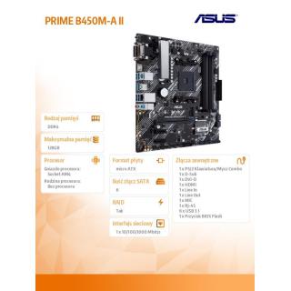 Płyta główna PRIME B450M-A II AM4 DDR4 HDMI/DVI/DSUB/M.2 mATX