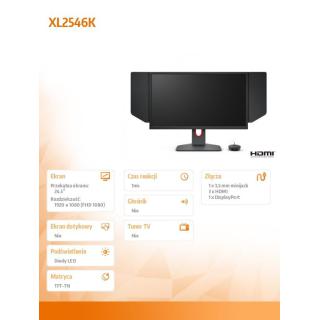 Monitor XL2546K LED 1ms/12MLN:1/HDMI/GAMING