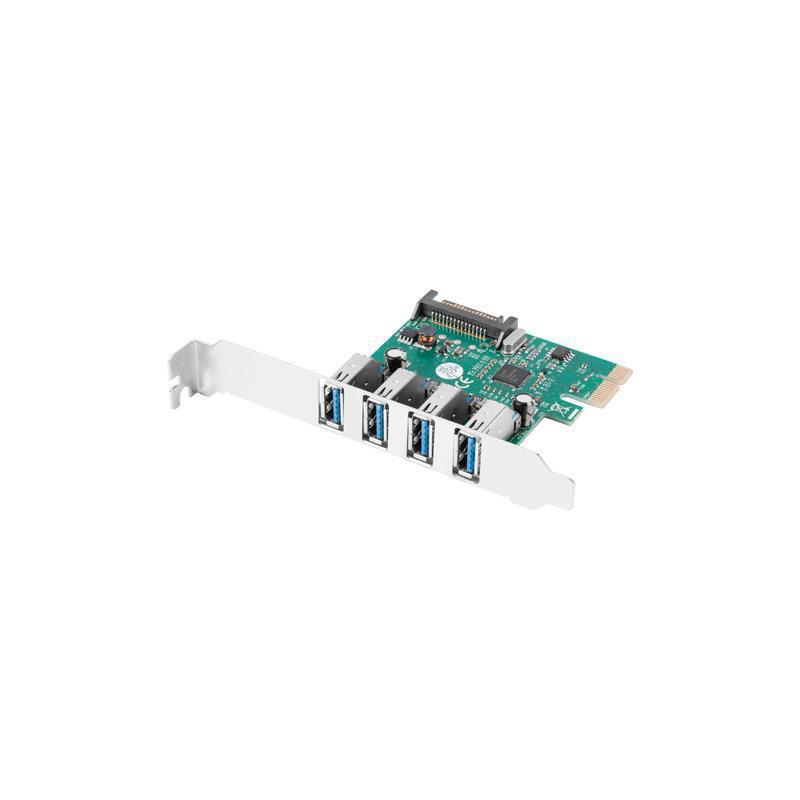 Karta Lanberg PCI Express - USB 3.1 Gen1 4-port + śledź low profile