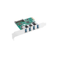 Karta Lanberg PCI Express - USB 3.1 Gen1 4-port + śledź low profile