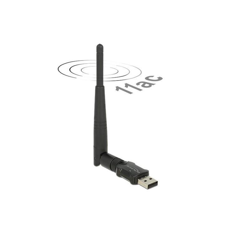 Dwupasmowa karta sieciowa WLAN ac/a/b/g/n USB 2.0, 433 + 150 Mbps, z anteną zewnętrzną