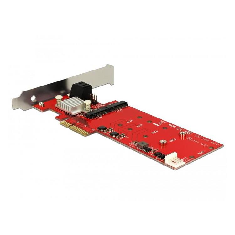 Karta PCI Express 2xM.2 KEY B+2xSATA