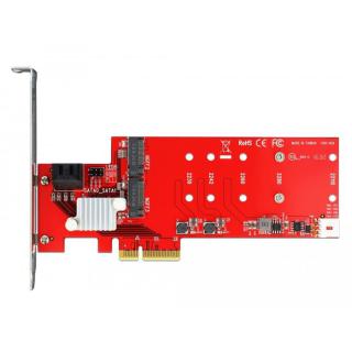 Karta PCI Express 2xM.2 KEY B+2xSATA