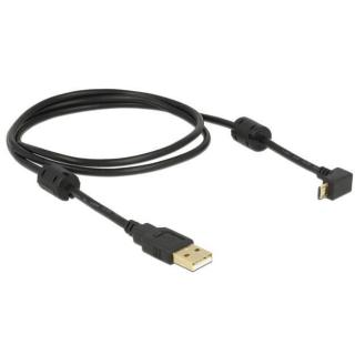 Kabel USB MICRO(M) Kątowy Góra/Dół - USB-A(M) 2.0 1m