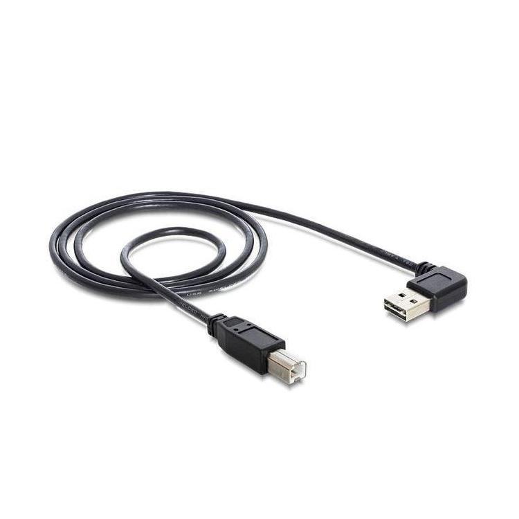 Kabel USB-A(M) kątowy lewo/prawo-USB-B(M) 2.0 1m