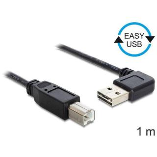 Kabel USB-A(M) kątowy lewo/prawo-USB-B(M) 2.0 1m