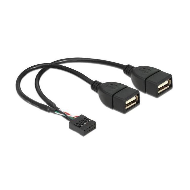 Kabel USB PIN HEADER(M) 10 PIN-2x USB-A(F) 2.0