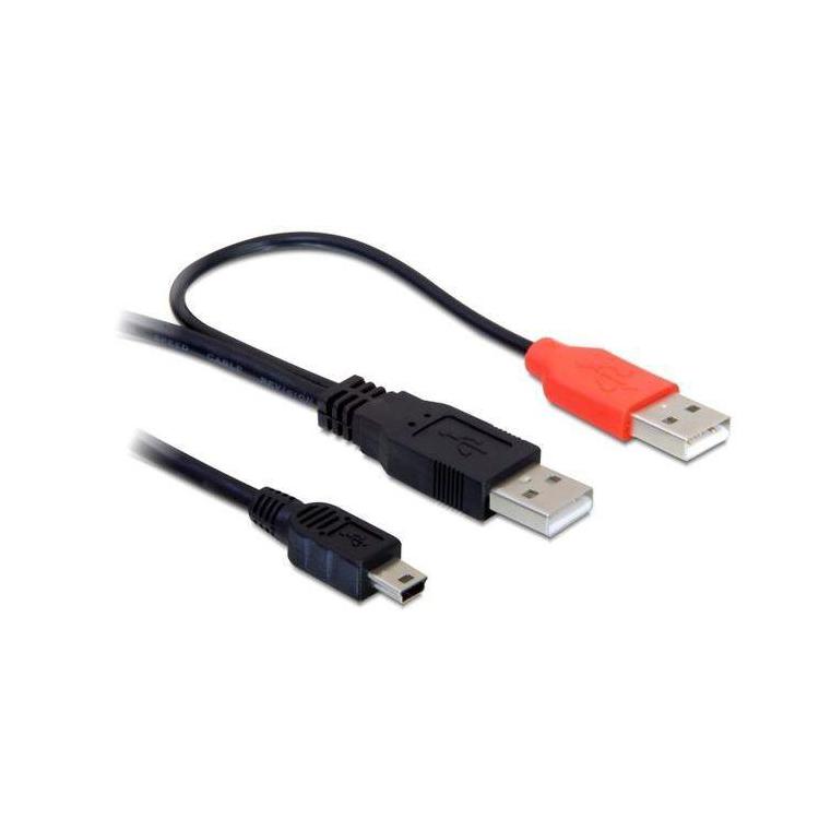 Kabel USB-A(M)+POWER USB-A(M)-USB MINI(M)