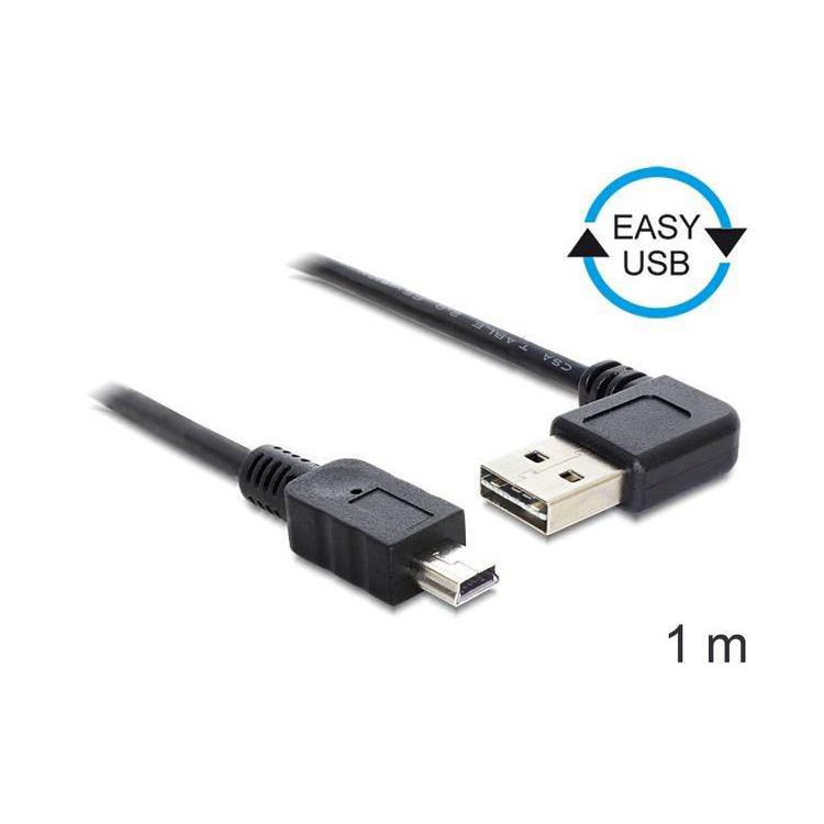 Kabel USB MINI(M)- USB-A(M) 2.0 1m kątowy