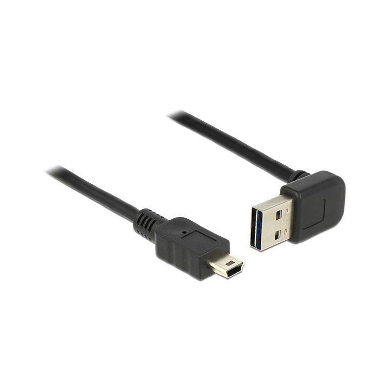 Kabel USB MINI(M)- USB-A(M) 2.0 1m Kątowy