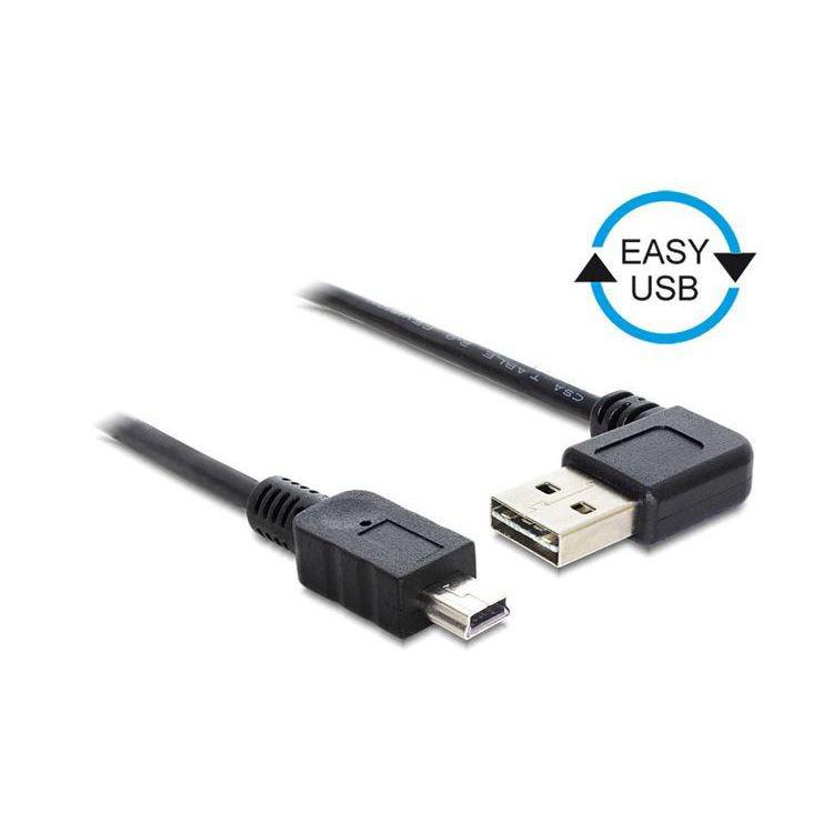 Kabel USB MINI(M)- USB-A(M) 2.0 3m kątowy