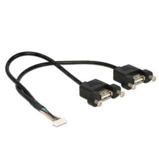 Kabel USB PIN HEADER(M) 8 PIN-2x USB-A(F) 2.0